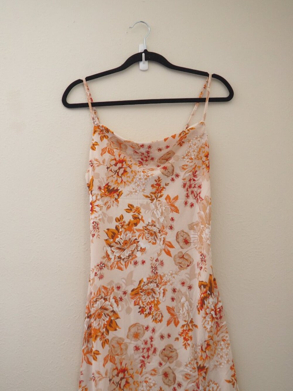 NWT Petal & Pup Yelena Satin Floral Spaghetti Strap Cowl Neck Maxi Dress sz US 8 - Picture 8 of 12